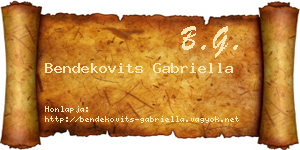 Bendekovits Gabriella névjegykártya